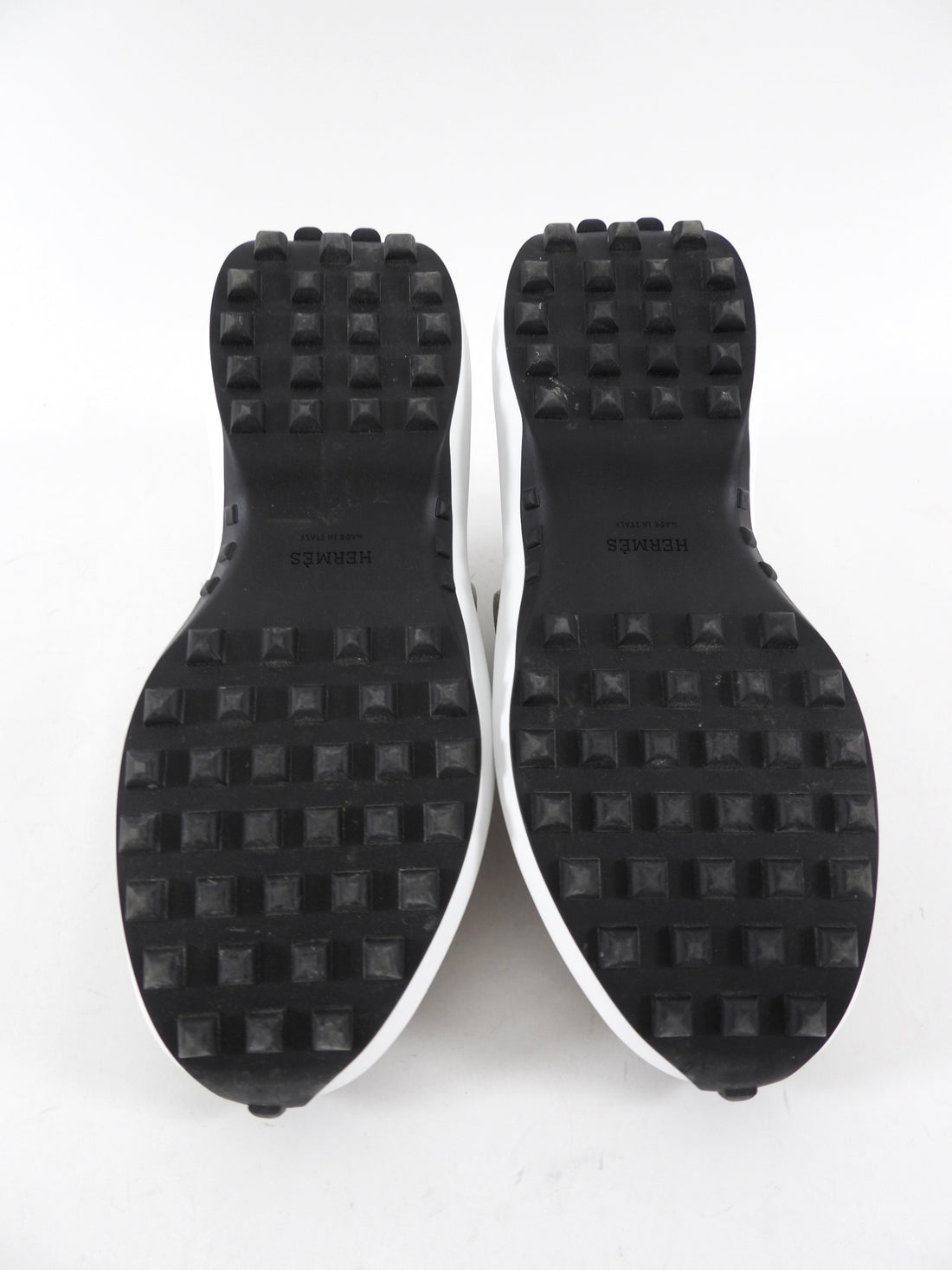 Hermes Grey Leather Loop Sneakers - 37