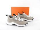 Hermes Grey Leather Loop Sneakers - 37