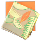 Hermes Sea Surf Fun Taupe Lime Green Surfboard Palm 90cm Silk Scarf