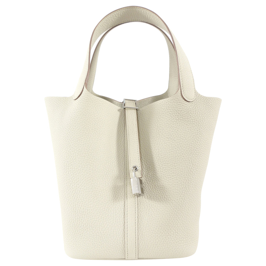 Hermes Picotin Lock 22 Bag in Clemence Beton Leather PHW