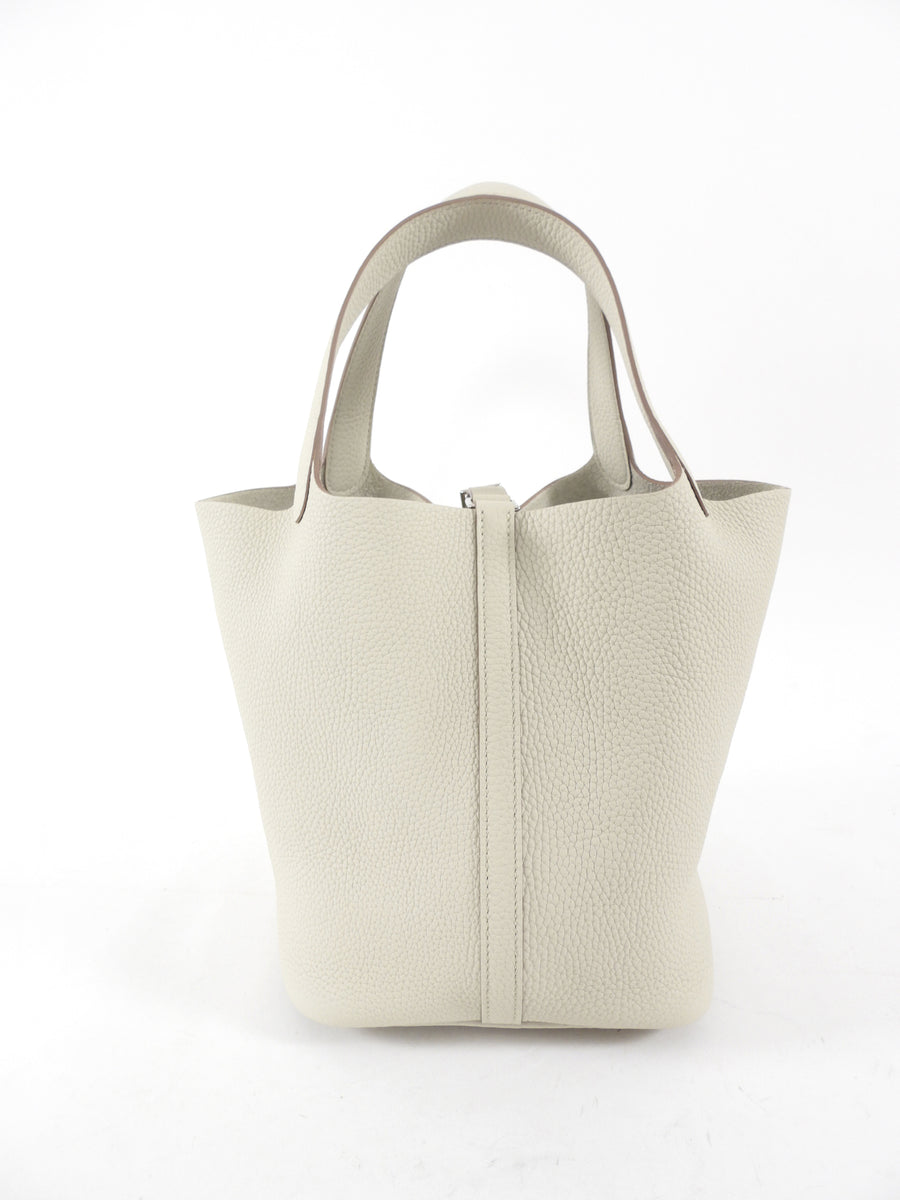 Hermes Picotin Lock 22 Bag in Clemence Beton Leather PHW