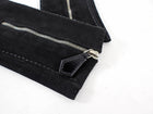 Hermes Black Suede Zip Detail Gloves - 6.5 / XS