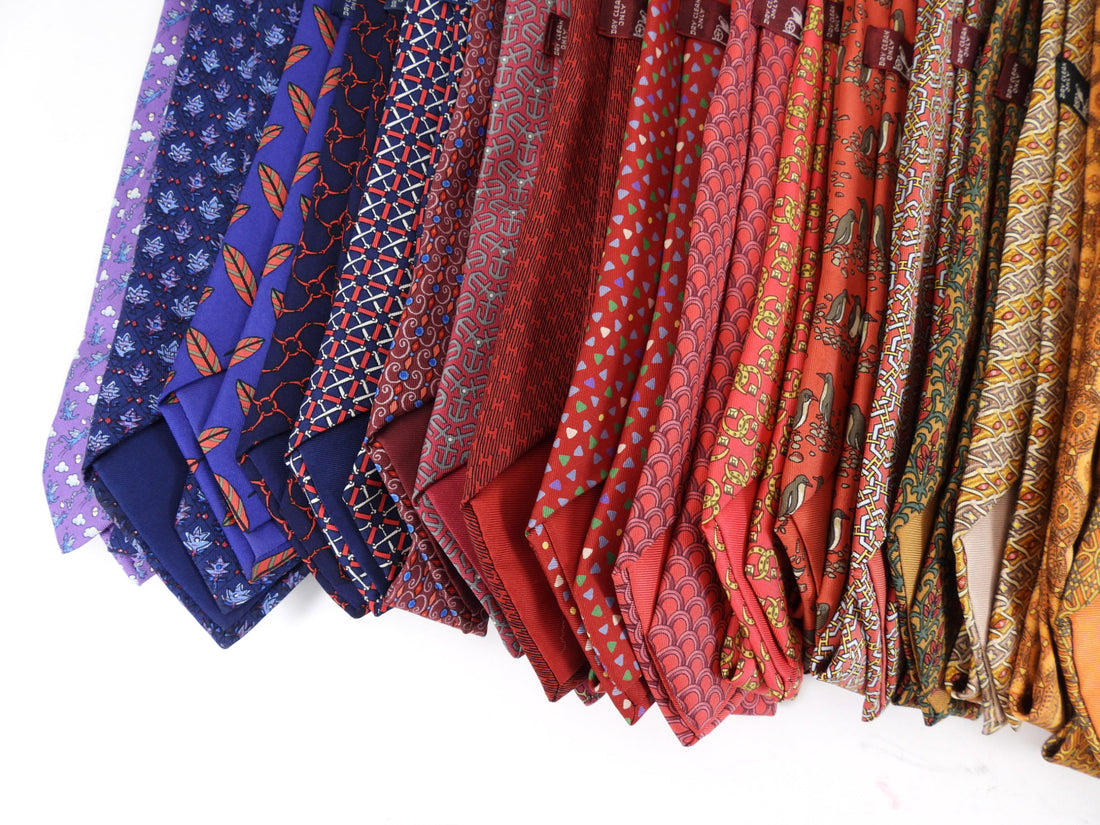 Hermes Vintage Silk Twill Pattern Tie