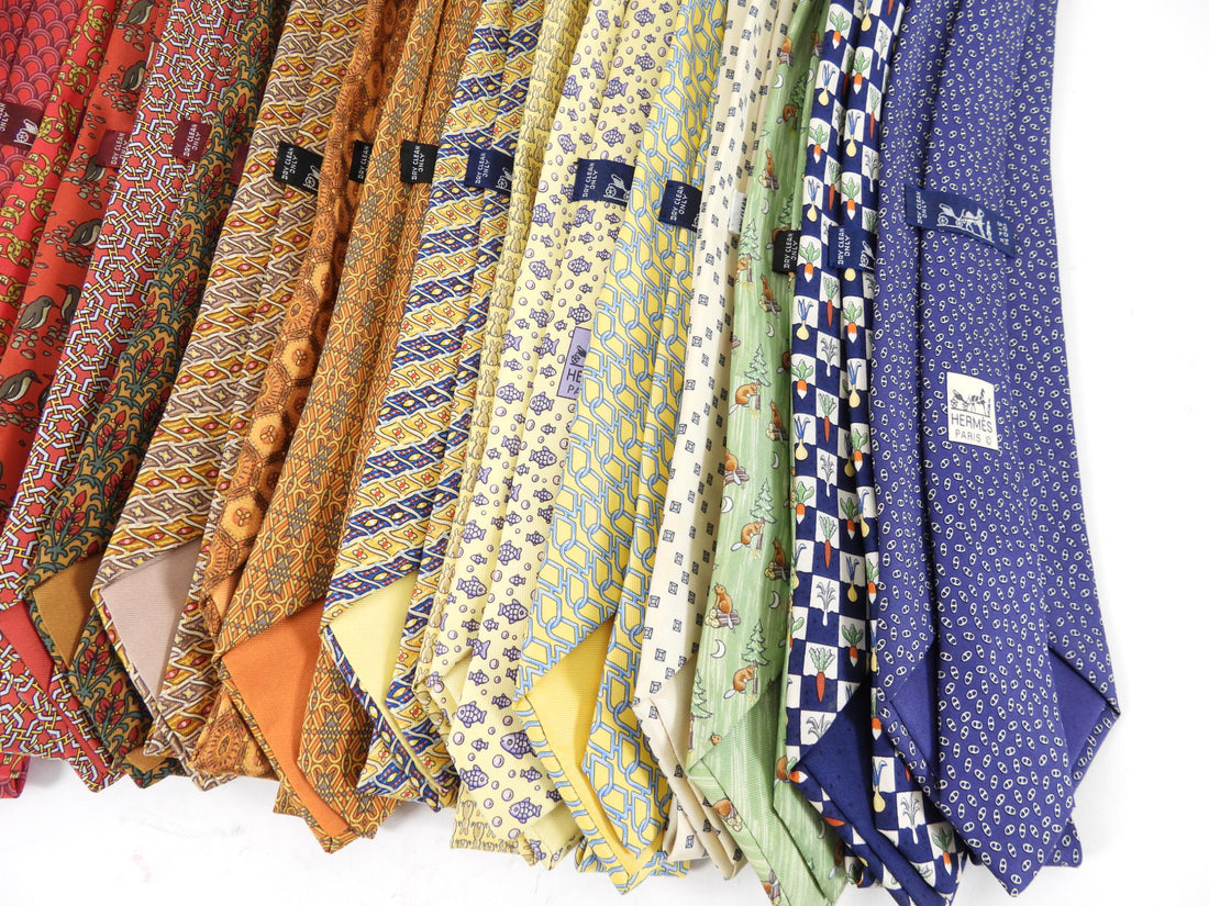 Hermes Vintage Silk Twill Pattern Tie