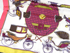 Hermes Les Voitures en Transformation Pink White Lime 90cm Scarf