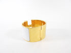 Hermes Extra Wide Clic H Bracelet in White and Gold
