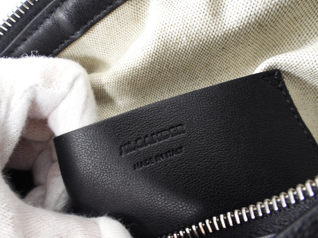 Jil Sander Black Leather Small Knot Bag