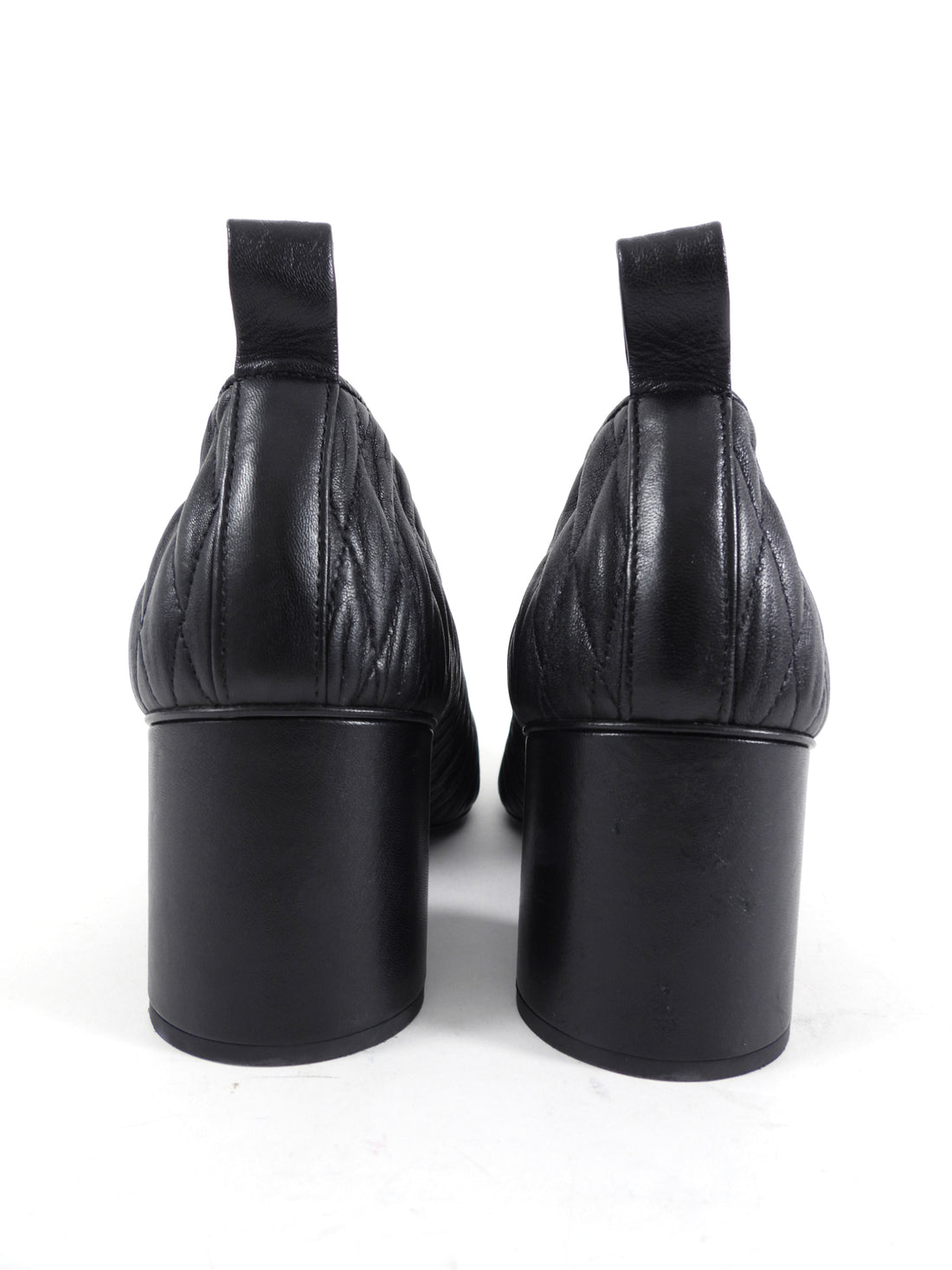 Jil Sander Black Quilted Block Heel Pumps - 40