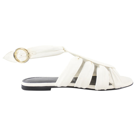 Khaite White Soft Leather Perth Sandals - 37