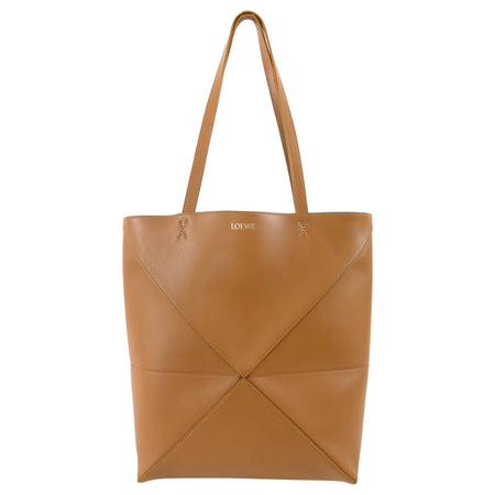 Loewe Tan Leather Puzzle Fold Tote Bag