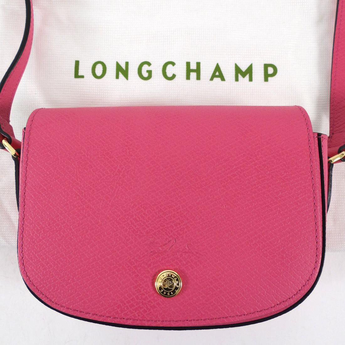 Longchamp Cherry Pink Leather XS Epure Crossbody Bag