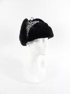 Louis Vuitton Black and White 1854 Brocade Beaver Fur Trim Trapper Hat - S