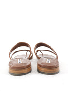 Manolo Blahnik Brown Leather Susacru Flat Thong Sandal - 37
