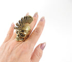 Alexander McQueen Brass Skull Statement Ring - 7