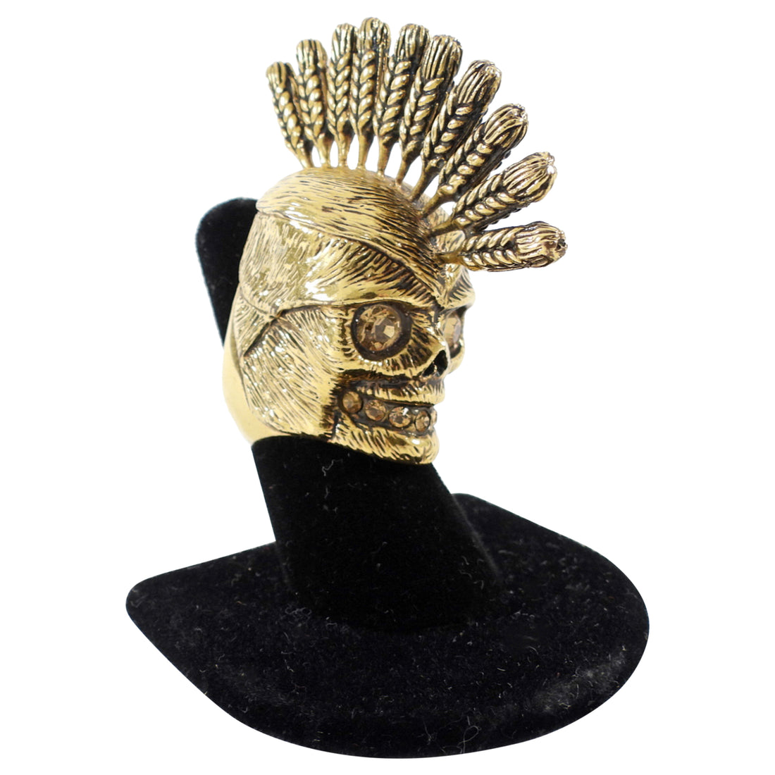 Alexander McQueen Brass Skull Statement Ring - 7
