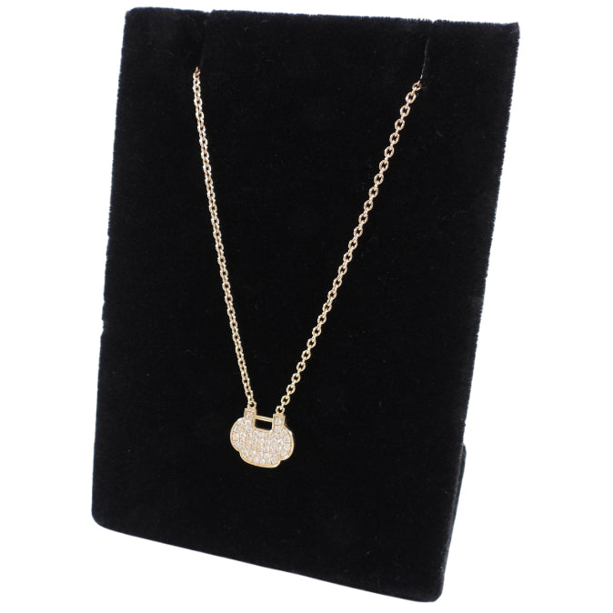 Qeelin 18k Rose Gold White Diamond Petite Yu Yi Necklace