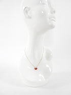 Qeelin Yu Yi Small 18k Rose Gold Diamond Red Agate Necklace