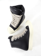 Rick Owens SS26 Black/Milk Leather Jumbolace Sneakers - 36