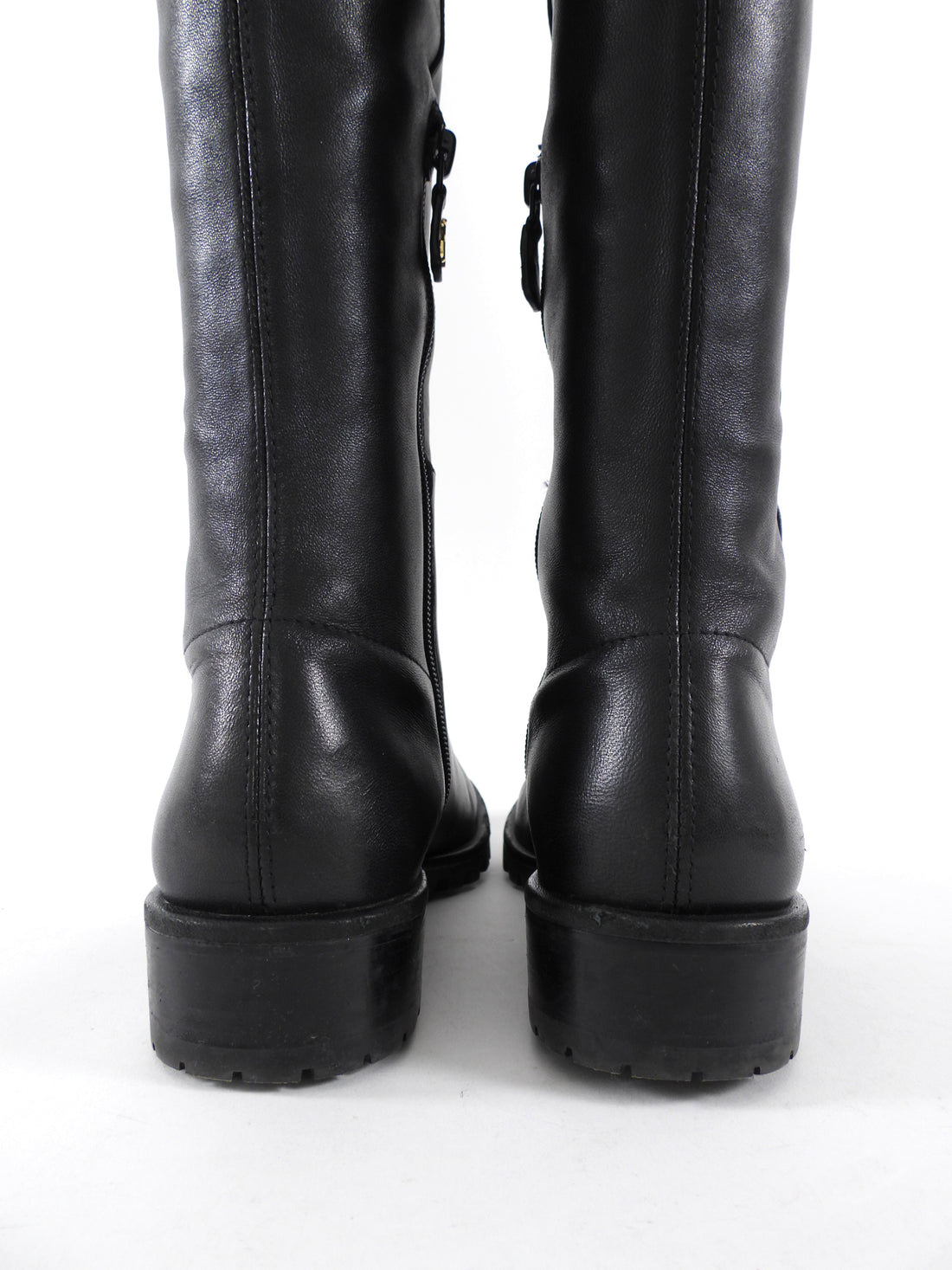 Stuart Weitzman Black Leather Tall Flat Boots - 7.5