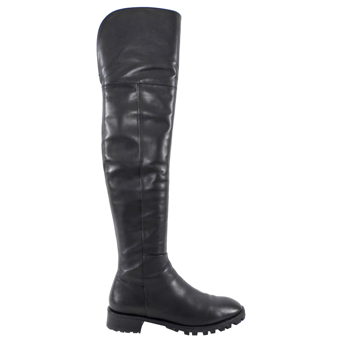 Stuart Weitzman Black Leather Tall Flat Boots - 7.5