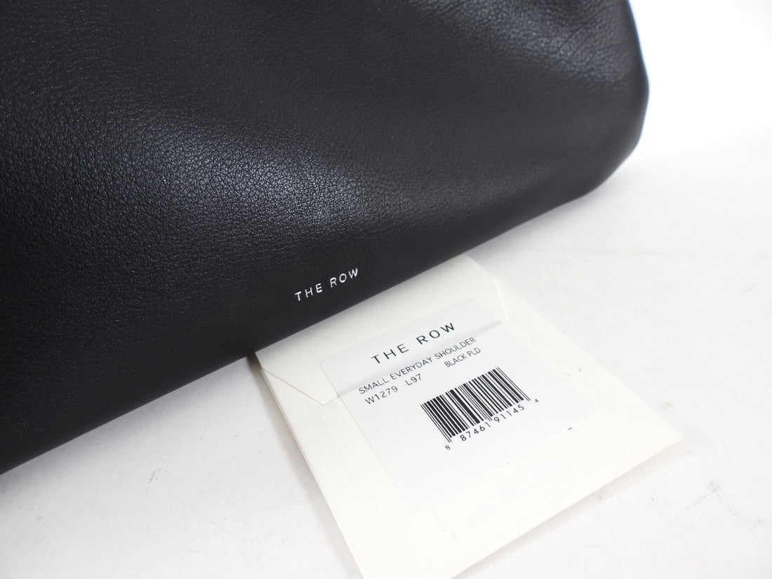 The Row Black Leather Small Everyday Shoulder Bag
