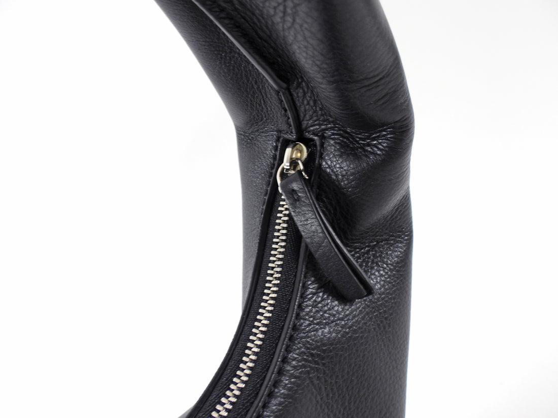 The Row Black Leather Small Everyday Shoulder Bag