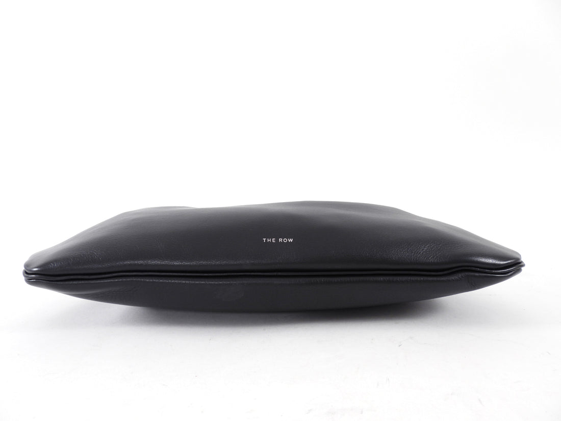 The Row Black Leather Small Everyday Shoulder Bag