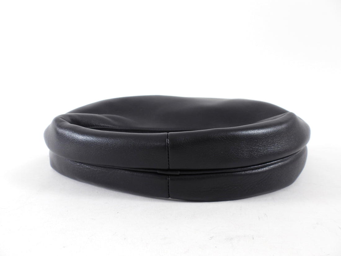 The Row Black Leather Small Everyday Shoulder Bag