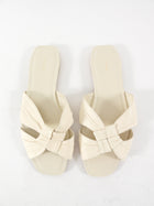 The Row Ivory Soft Knot Flat Sandals - 37