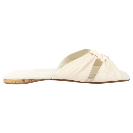 The Row Ivory Soft Knot Flat Sandals - 37