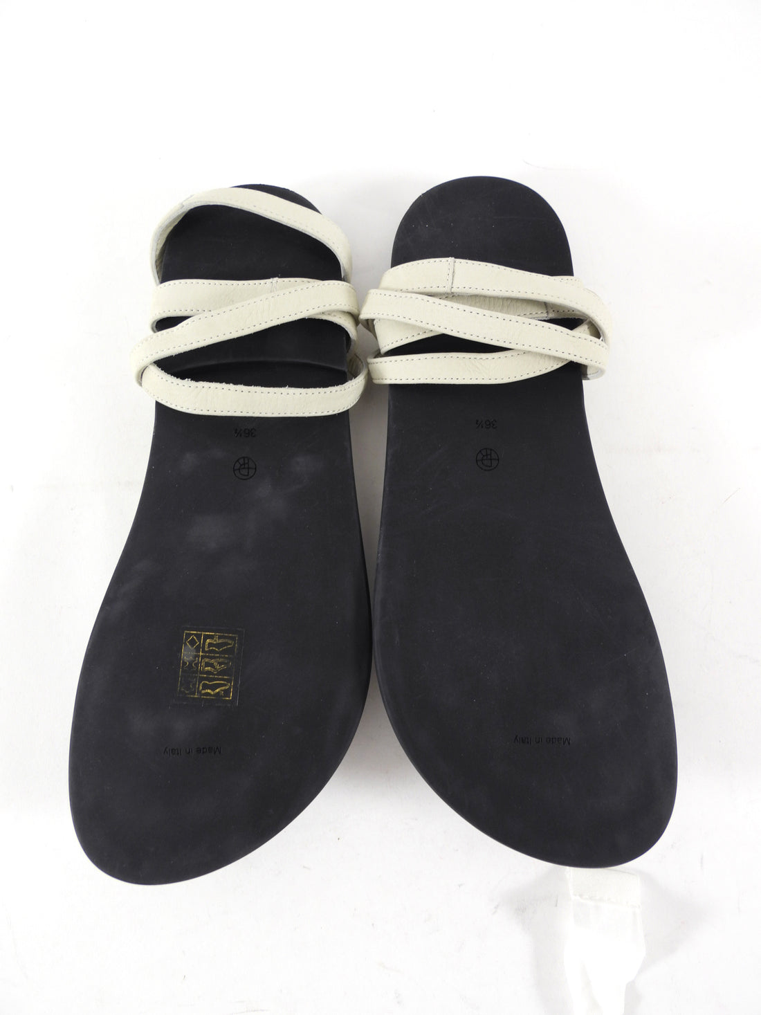 The Row Ecru Suede Charm Beach Flat Tie Sandals - 36.5