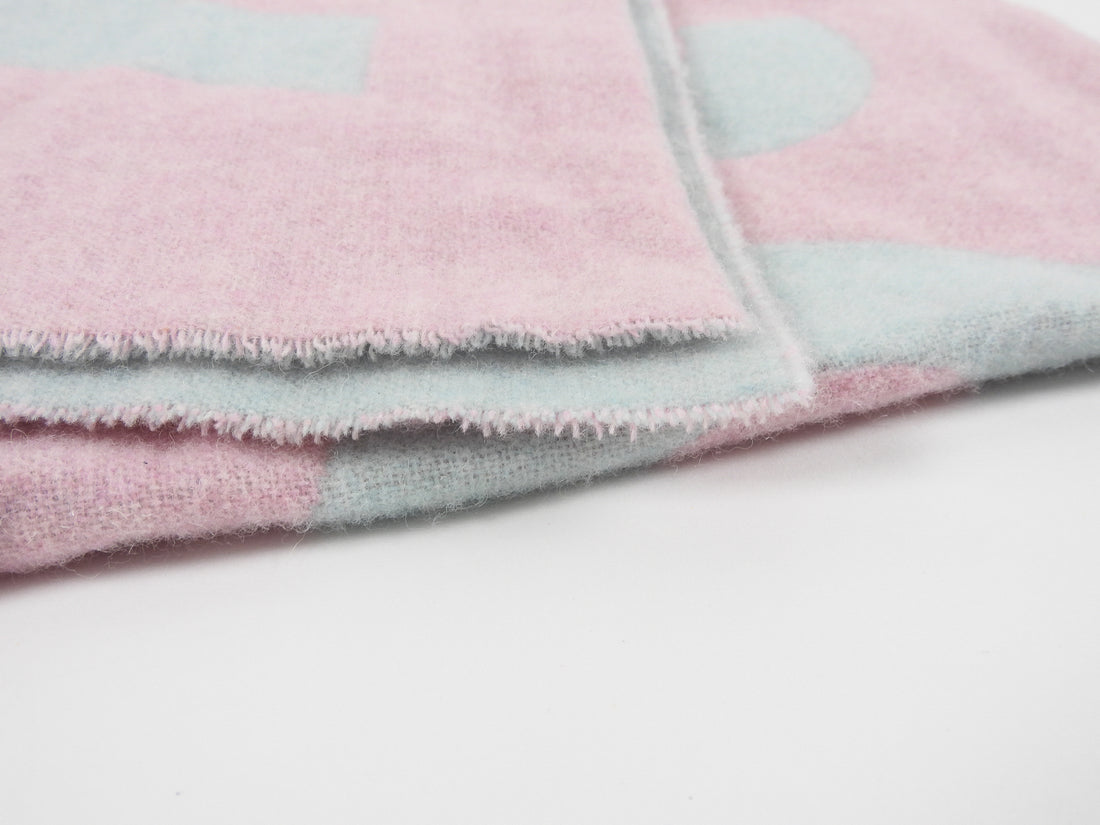 Acne Studios Large Pink and Blue Logo Scarf