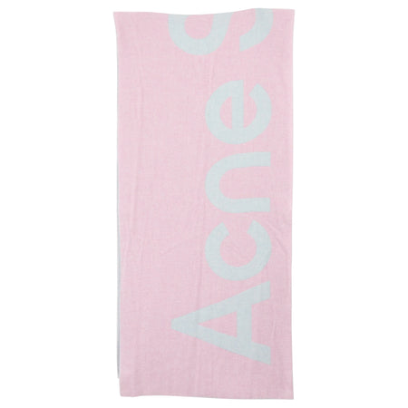 Acne Studios Large Pink and Blue Logo Scarf