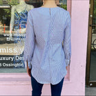 Adam Lippes Stripe Cotton Bib Detail Shirt - 4