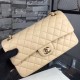 Chanel Small Classic Flap Bag in Tan Lambskin with golden hardware