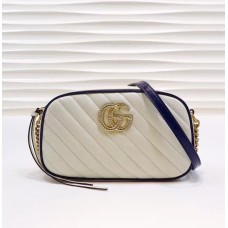 Gucci GG Marmont small matelasse shoulder bag GU447632-white-blue