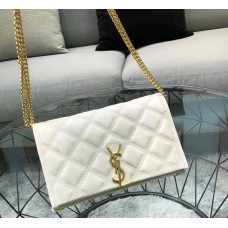 Saint Laurent BECKY chain wallet in quilted lambskin YSL585031-cream