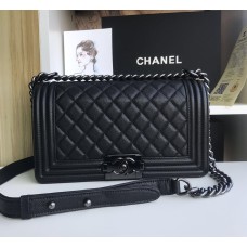 Chanel Boy Medium Quilted Flap Bag in Calfskin C67086CB-black