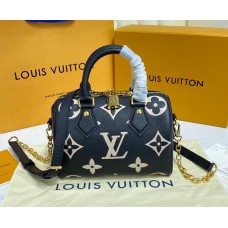 Louis Vuitton Monogram Empreinte Speedy Bandouliere 20 M58953-black-beige
