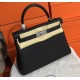 Hermes Kelly 32cm in Togo Leather Palladium Hardware H5532W-Black