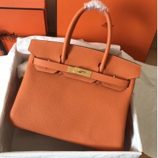 Hermes Birkin 30cm Togo Leather Golden Hardware H8830G-orange