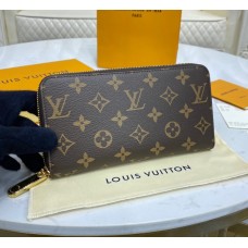 Louis Vuitton Monogram Canvas Zippy Wallet with Coquelicot Leather Lining m41896