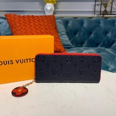 Louis Vuitton Monogram Empreinte Leather Clemence Wallet Marine Rouge M63920