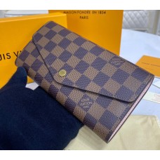 Louis Vuitton Damier Ebene Sarah Wallet N60114-pink