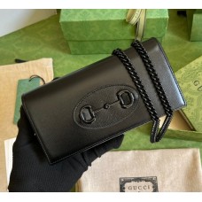 Gucci Horsebit 1955 Wallet With Chain GU621892Lbk-black