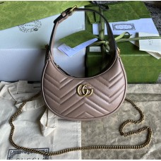 Gucci GG Marmont Half-Moon-Shaped Mini Bag GU699514-tan