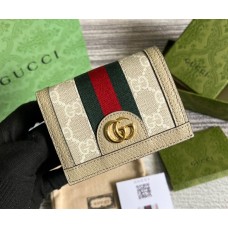 Gucci Ophidia GG Card Case Wallet GU-W523155-beige