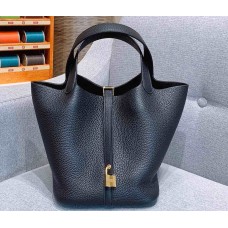 Hermes Picotin Lock 18 Golden Hardware H2218G-black