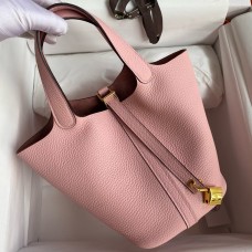 Hermes Picotin Lock 18 Golden Hardware H2218G-pink