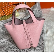 Hermes Picotin Lock 18 Palladium Hardware H2218W-pink
